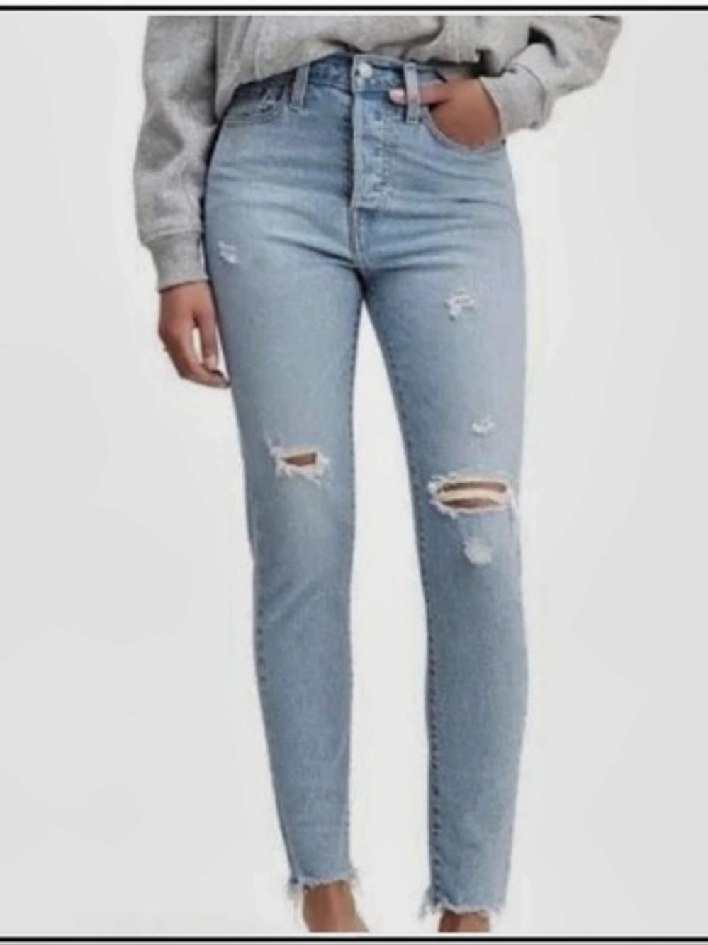 Levi's 501 Skinny Jeans Distressed Skinny Jeans in Blue